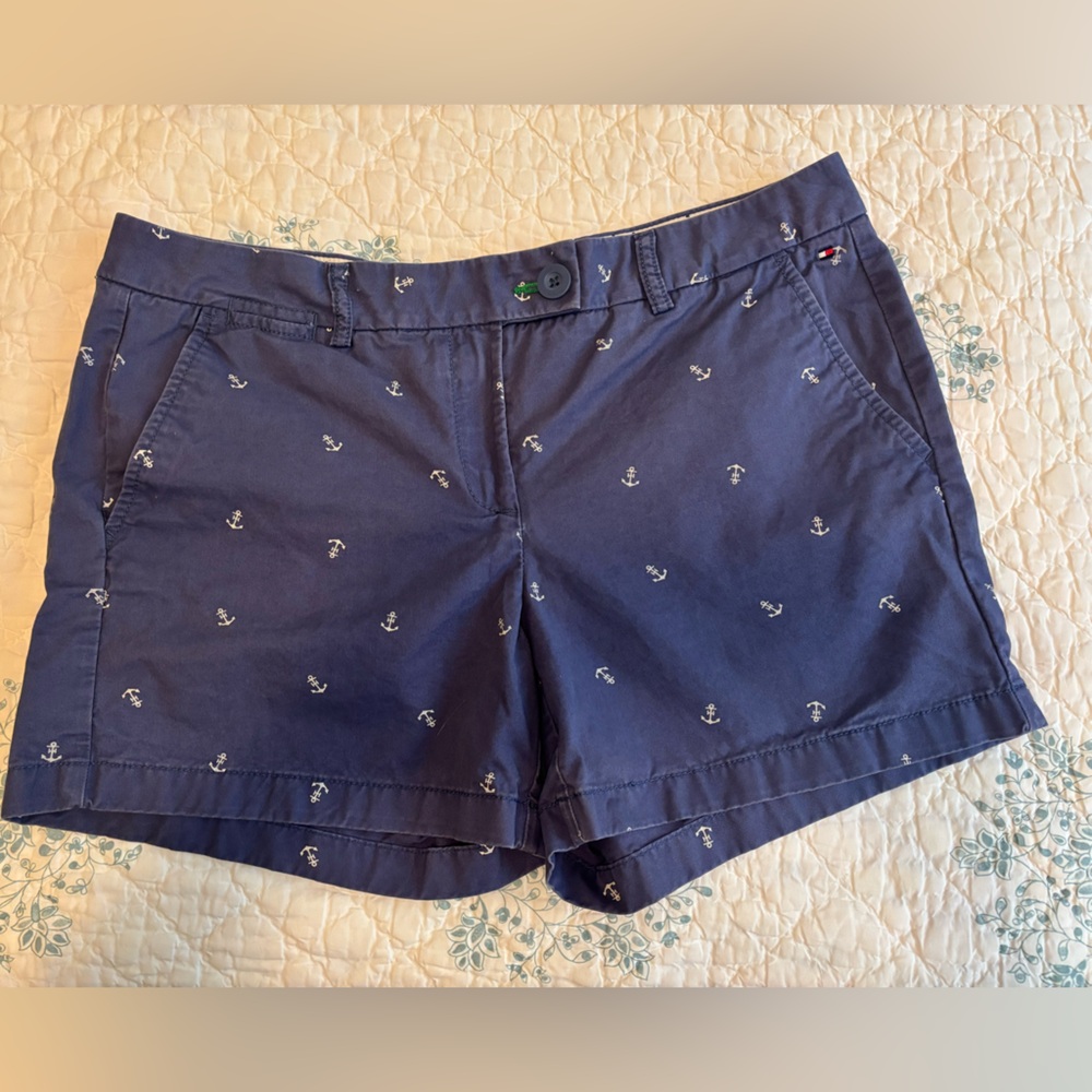 Tommy Hilfiger Blue Shorts Nautical Anchor Pattern